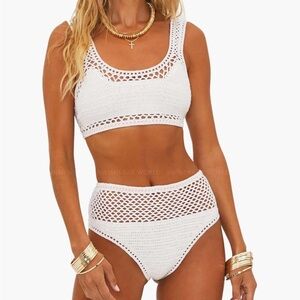 Beach Riot Elegant White Crochet Bikini